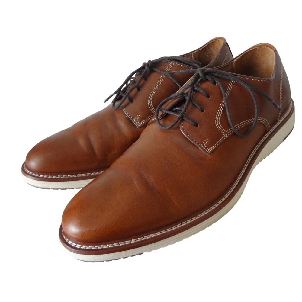 Johnston Murphy Upton Oxford Sneaker Brown Leather Mens 12W Wide Hybrid Work